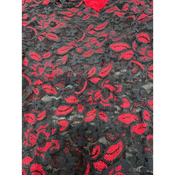 Secret Treasures Lingerie Red Black Lace Chemise Nightgown nylon small READ - Picture 4 of 8